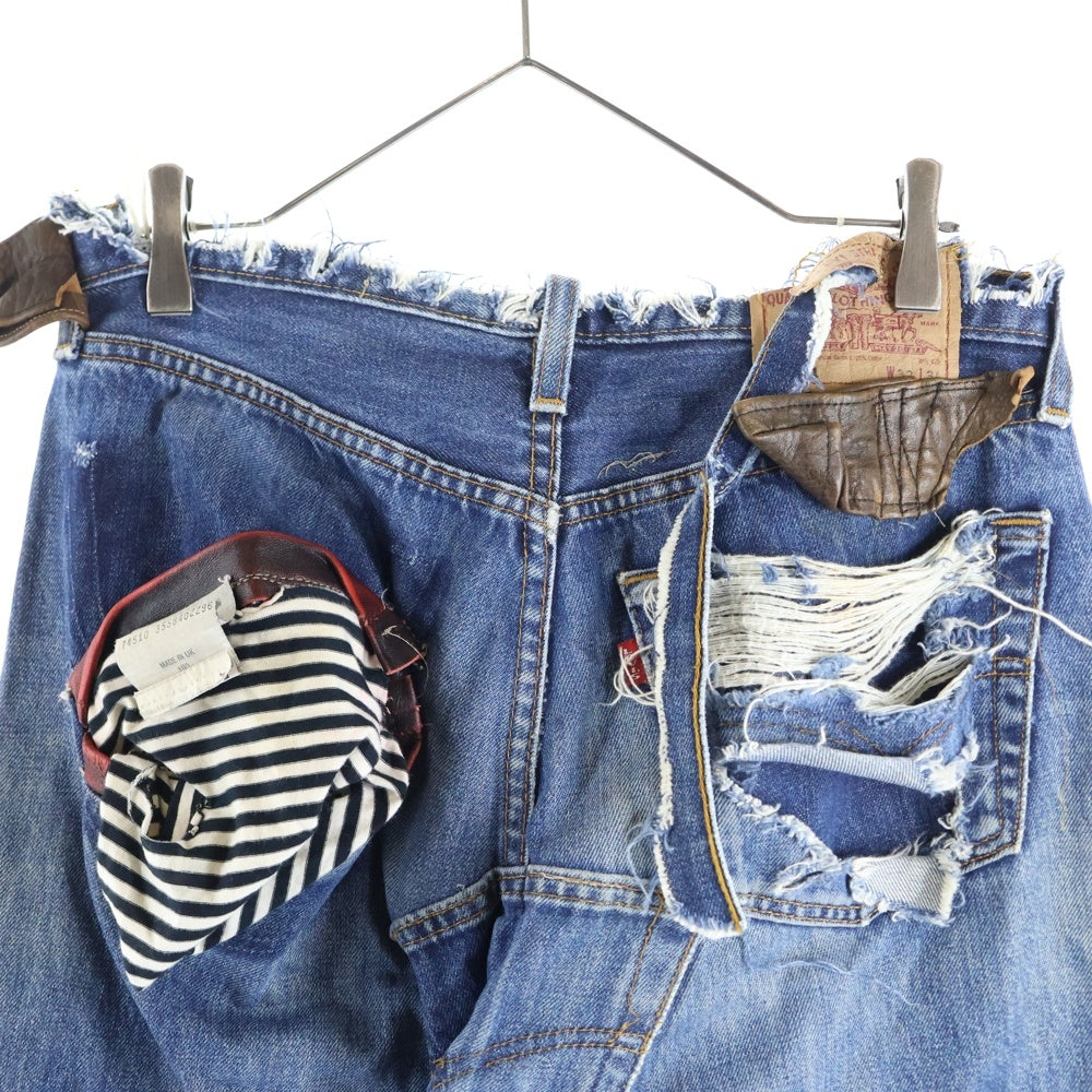 VINTI ANDREWS(ヴィンティアンドリュース) Remake Damage Denim Pants リメイク ダメージ加工 デニムパンツ インディゴ