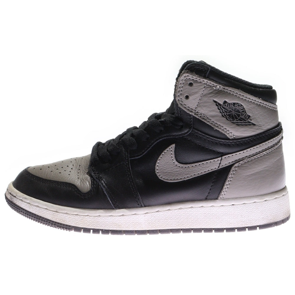 NIKE(ナイキ) AIR JORDAN1 RETRO HIGH OG BG エアジョーダン1 ハイカットスニーカー ブラック/グレー レディース US5.5Y/24cm 575441-013