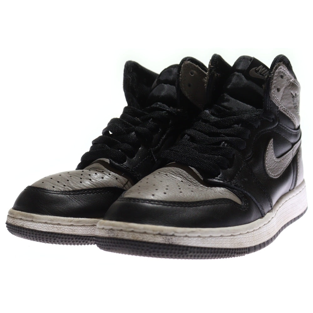 NIKE(ナイキ) AIR JORDAN1 RETRO HIGH OG BG エアジョーダン1 ハイカットスニーカー ブラック/グレー レディース US5.5Y/24cm 575441-013