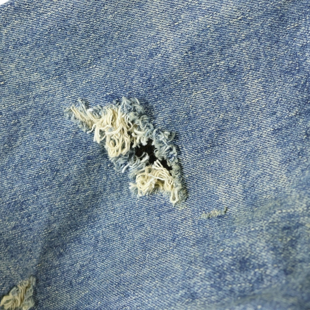 SAINT MICHAEL(セントマイケル) 23AW ×BerBerJin BJ DENIM JKT ベルベルジン 1stモデル ダメージ加工 デニムジャケット Gジャン インディゴ SM-A23-0000-C17