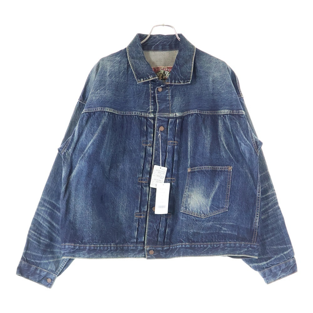 SAINT MICHAEL(セントマイケル) 24SS ×BerBerJin BJ DENIM JKT ベルベルジン 1stモデル ダメージ加工 デニムジャケット Gジャン インディゴ SM-YS8-0000-C72