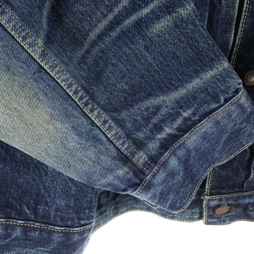 SAINT MICHAEL(セントマイケル) 24SS ×BerBerJin BJ DENIM JKT ベルベルジン 1stモデル ダメージ加工 デニムジャケット Gジャン インディゴ SM-YS8-0000-C72