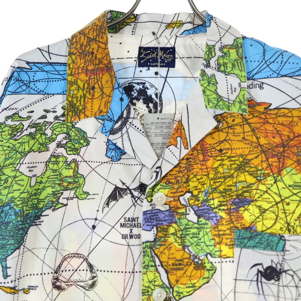 SAINT MICHAEL(セントマイケル) 23SS ×Dr.Woo DW PAJAMA SH WORLD MAP