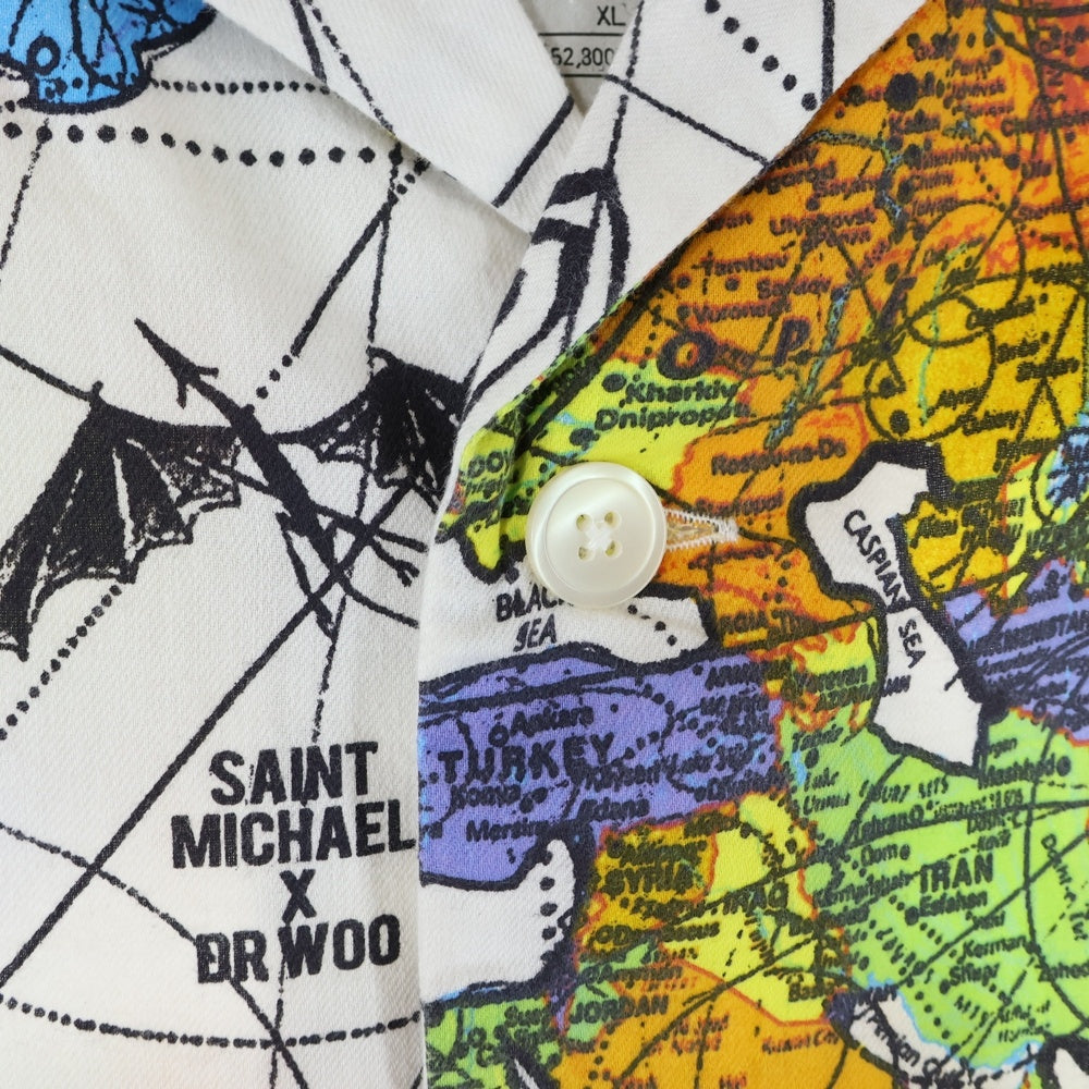 SAINT MICHAEL(セントマイケル) 23SS ×Dr.Woo DW PAJAMA SH WORLD MAP