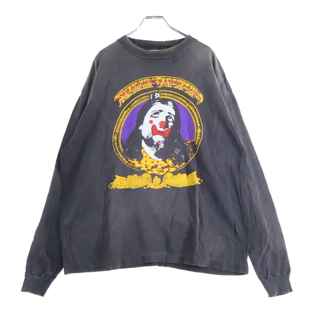 SAINT MICHAEL(セントマイケル) 24AW ×BORN X RAISED LS TEE BORN SAINT ボーン レイズド ダメージ加工 長袖Tシャツ ロンT グレー SM-YS1-0000-C03