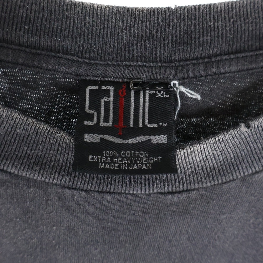 SAINT MICHAEL(セントマイケル) 24SS SS TEE IDEOLOGICAL ダメージ加工 半袖Tシャツ グレー SM-YS1-0000-005