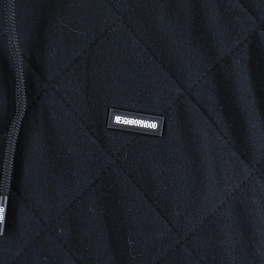 NEIGHBORHOOD(ネイバーフッド) 21AW QUILT/C-HOODED.LS キルティング プルオーバースウェットパーカー フーディー ブラック 212UWNH-CSM03