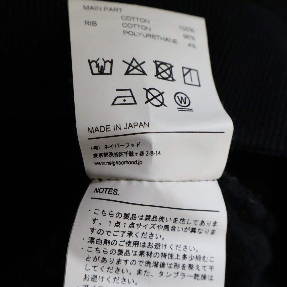 NEIGHBORHOOD(ネイバーフッド) 21AW QUILT/C-HOODED.LS キルティング プルオーバースウェットパーカー フーディー ブラック 212UWNH-CSM03