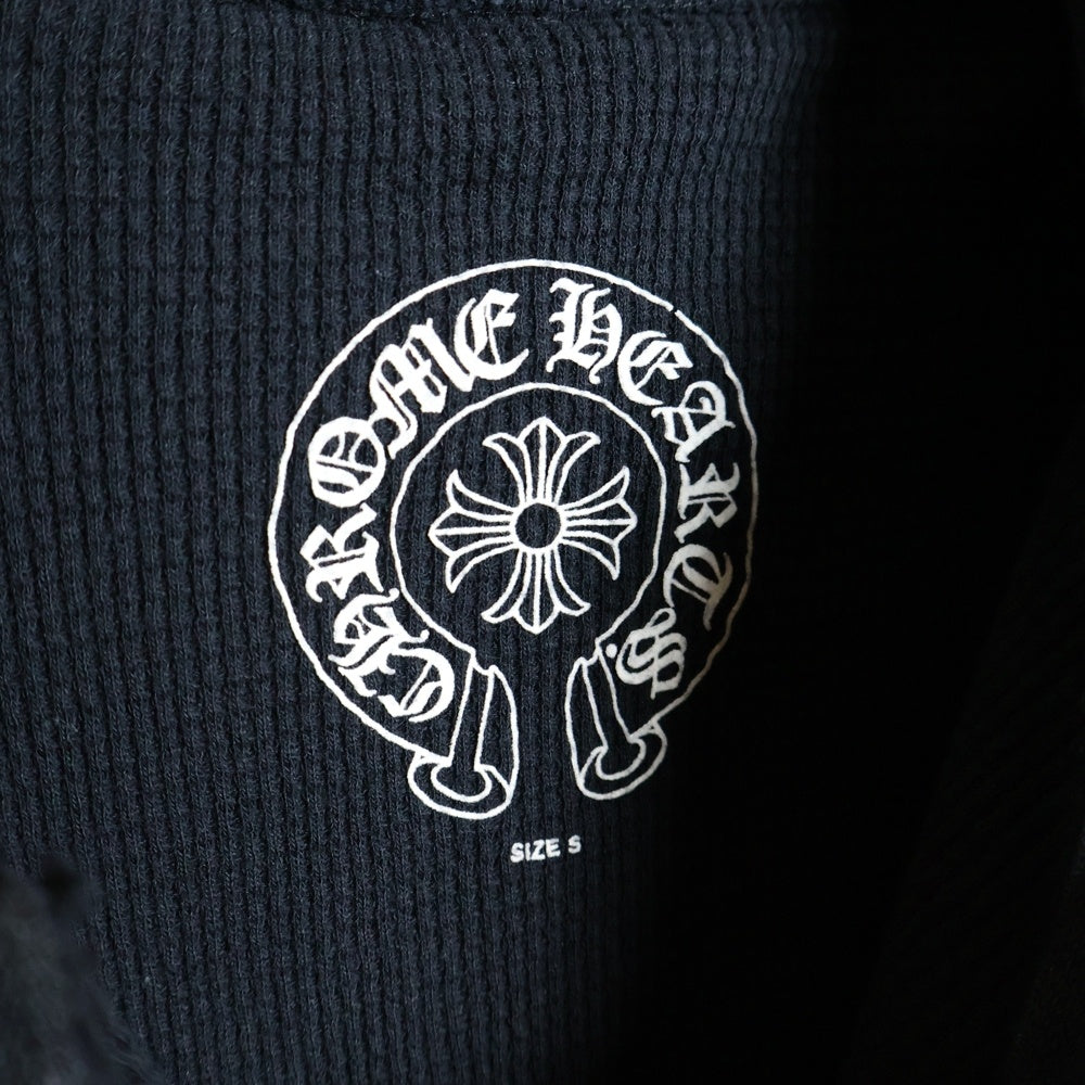 CHROME HEARTS(クロムハーツ) OLD SWTSHRT HD ZIP オールド ホース スタープリント 裏地サーマル ダガージップ スウェットパーカー フーディー ブラック