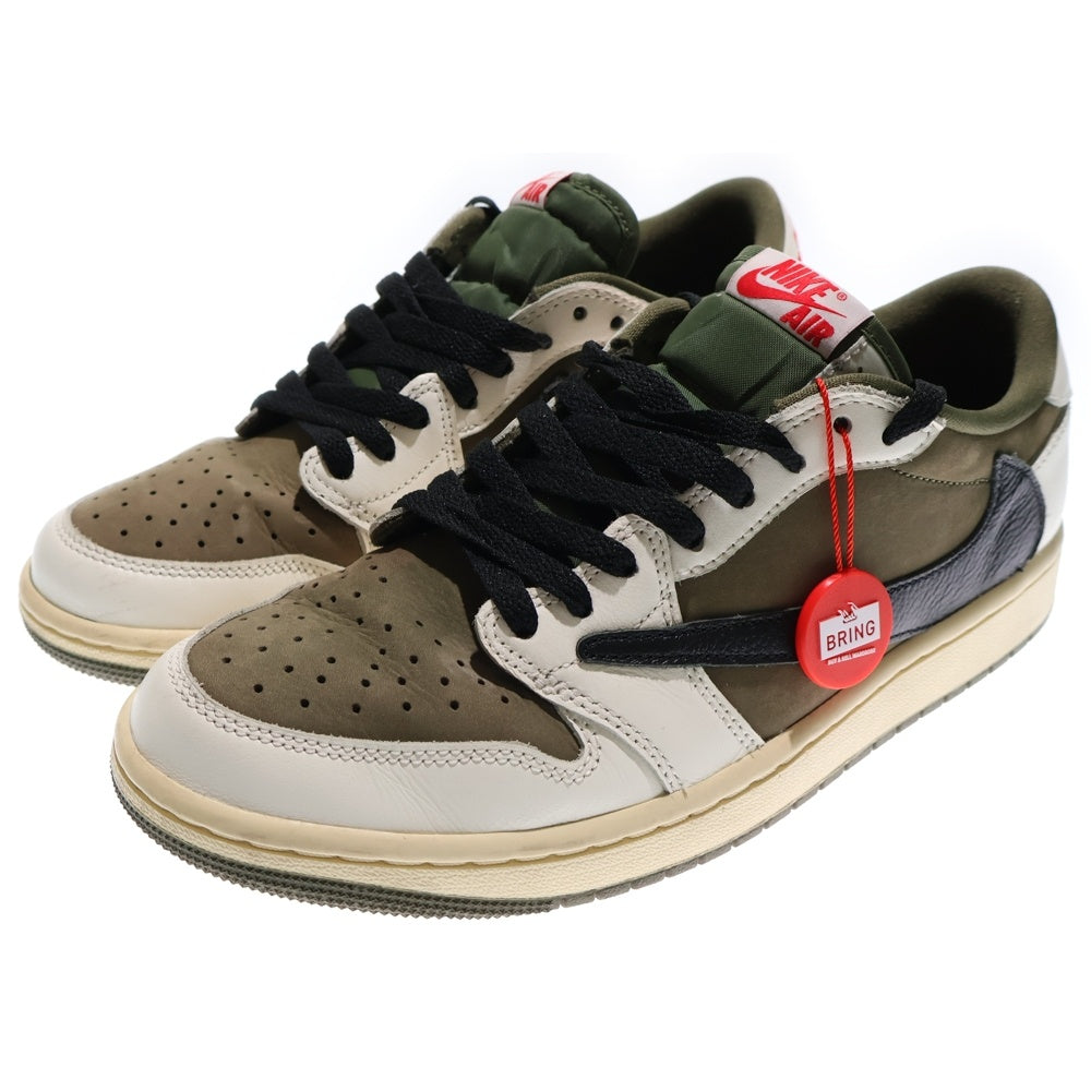 NIKE(ナイキ) ×TRAVIS SCOTT AIR JORDAN1 LOW OG SP トラヴィススコット エアジョーダン1 リバースオリーブ ローカットスニーカー カーキ US9/27cm DM7866-200