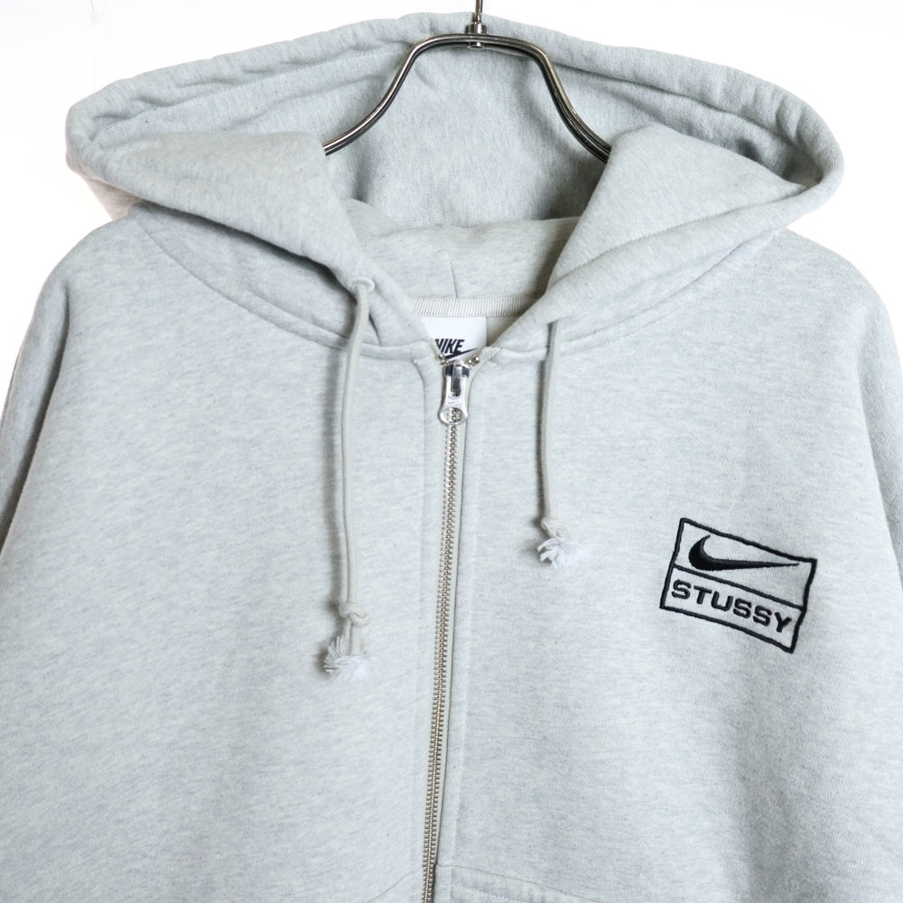 NIKE(ナイキ) ×STUSSY Fleece Zip Hoodie ロゴ刺繍 ジップアップ