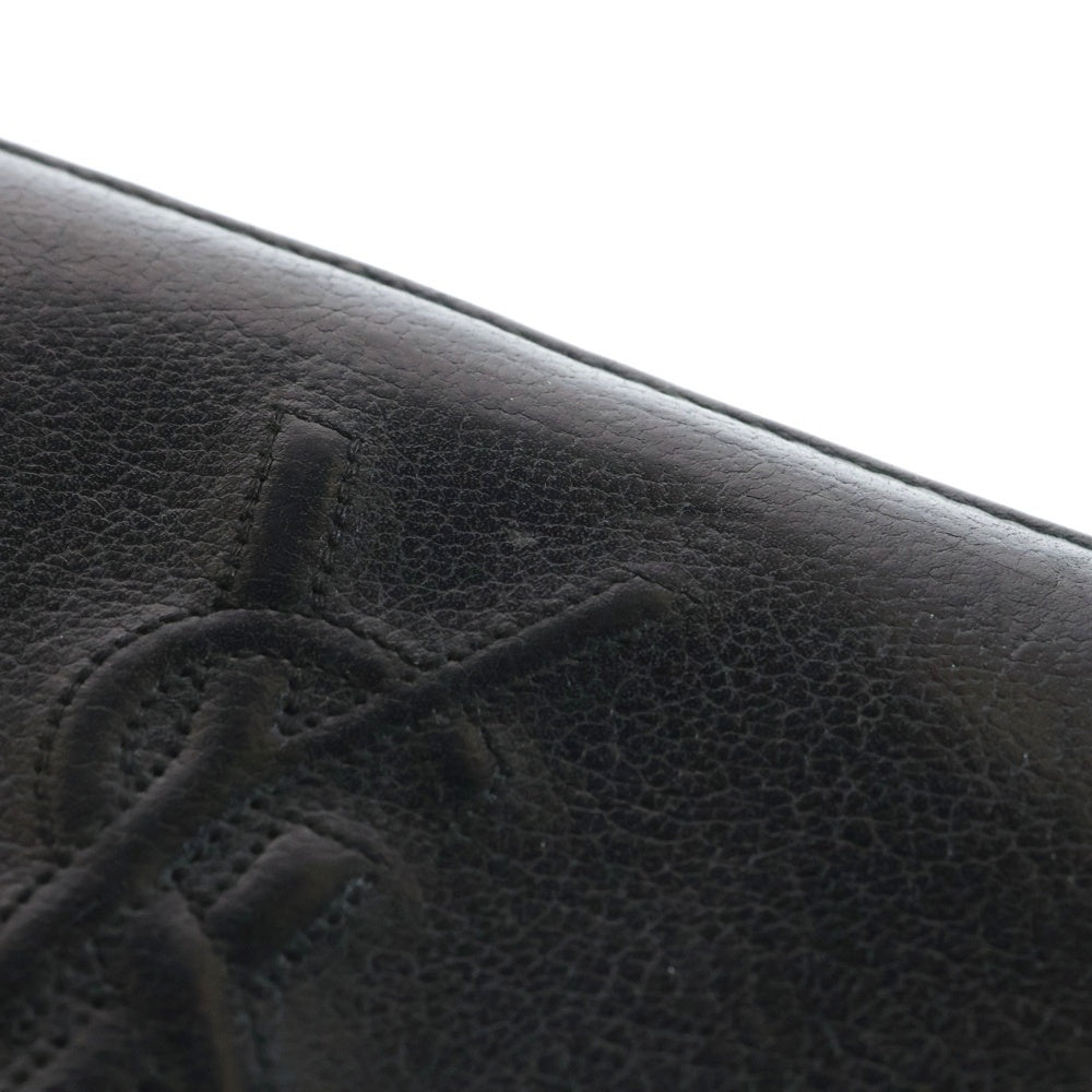 SAINT LAURENT PARIS(サンローランパリ) YSL Wallet ラウンドジップ レザーウォレット 財布 ブラック