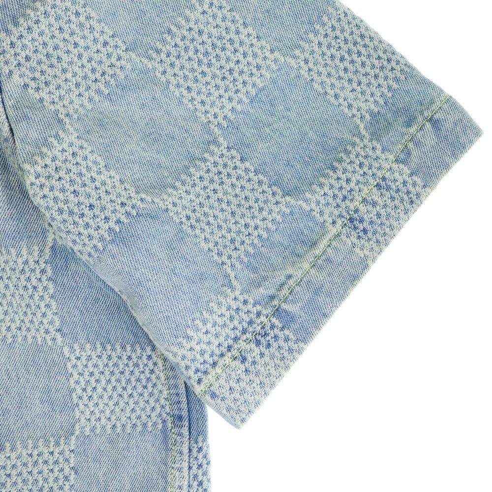 LOUIS VUITTON(ルイヴィトン) 25AW ダミエ3D ライトデニムショートスリーブ 半袖シャツ デニムジャケット インディゴ RM252MQ UYH HTS53W