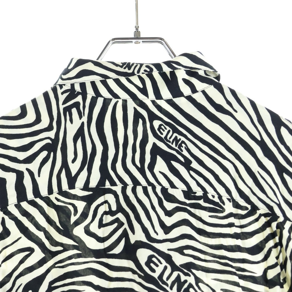CELINE(セリーヌ) ゼブラプリント ルーズフィット 半袖シャツ アロハシャツ ホワイト 2C517235S