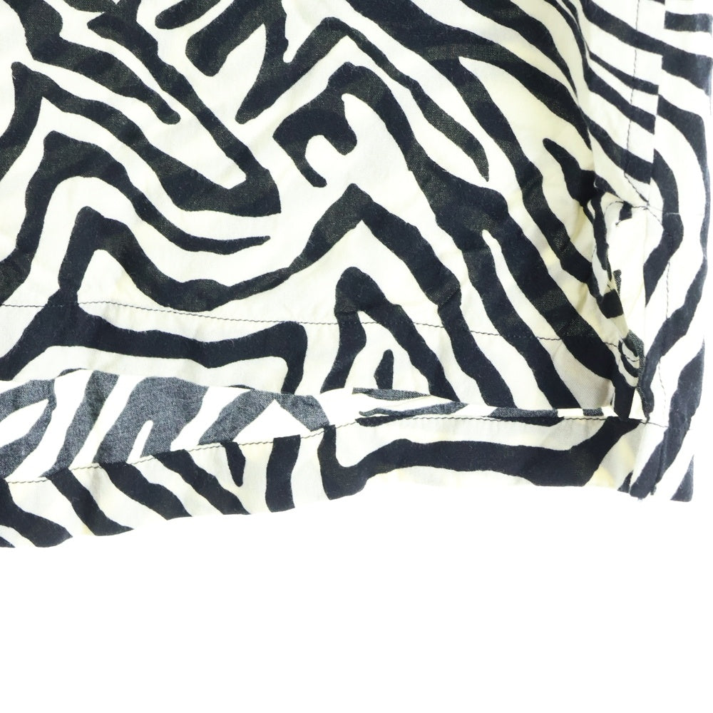 CELINE(セリーヌ) ゼブラプリント ルーズフィット 半袖シャツ アロハシャツ ホワイト 2C517235S