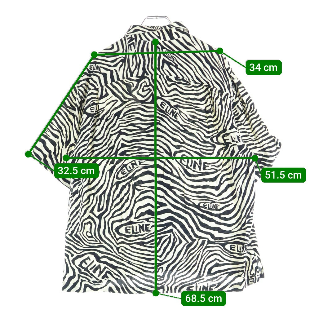 【⭐︎極美品⭐︎】CELINE セリーヌ ゼブラルーズフィット オープンカラーシャツ CELINE(セリーヌ) ゼブラプリント ルーズフィット 半袖シャツ アロハ