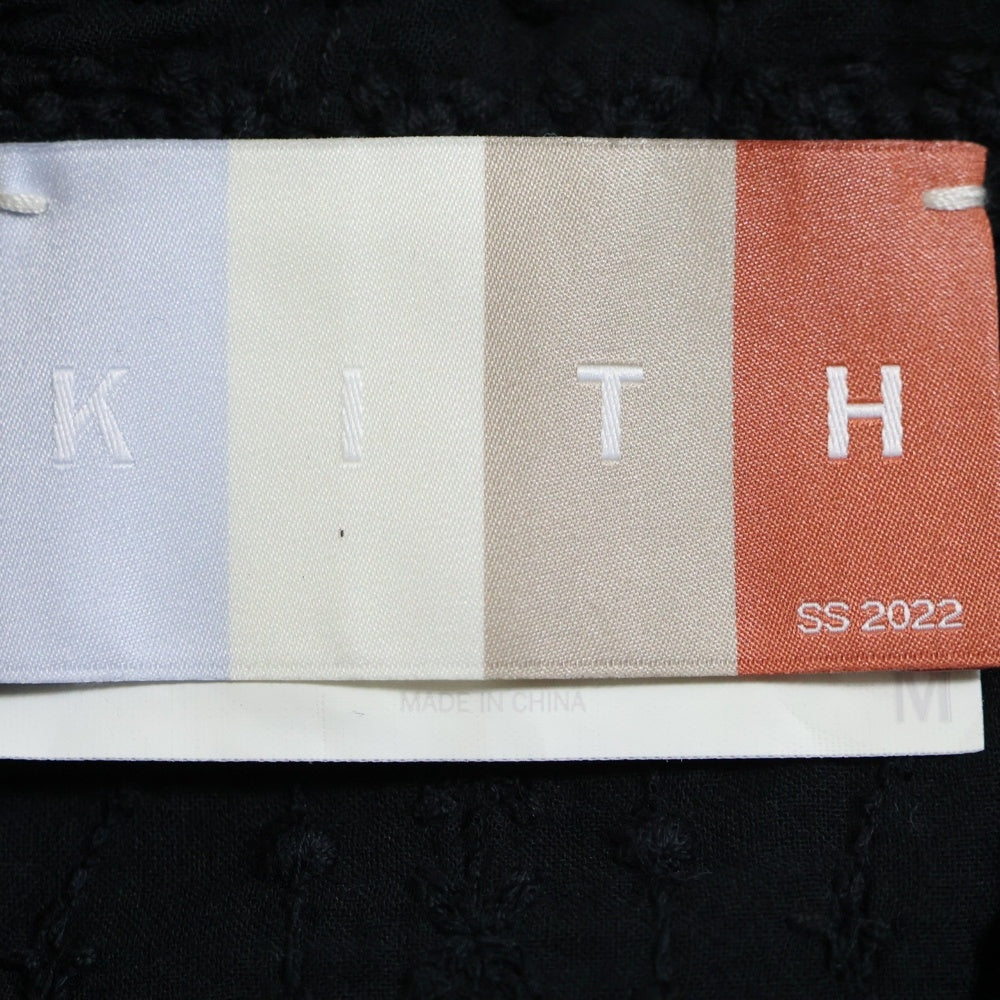 KITH(キス) 22SS OPEN COLLAR SHIRTS オープンカラー 長袖シャツ ブラック