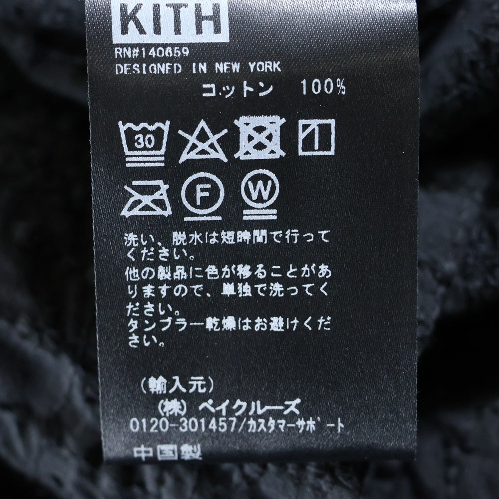 KITH(キス) 22SS OPEN COLLAR SHIRTS オープンカラー 長袖シャツ ブラック