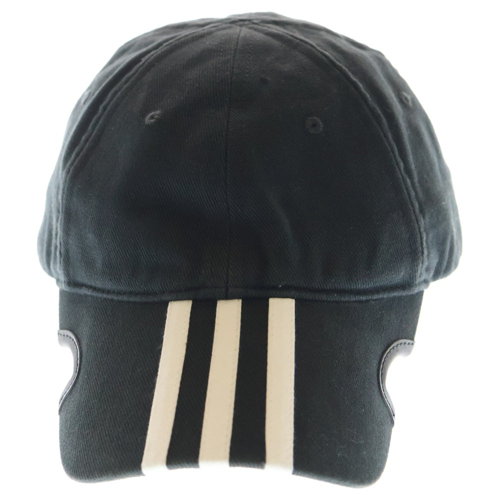 BALENCIAGA(バレンシアガ) ×adidas アディダス ロゴストライプベースボールキャップ 帽子 712160 410B2 ブラック