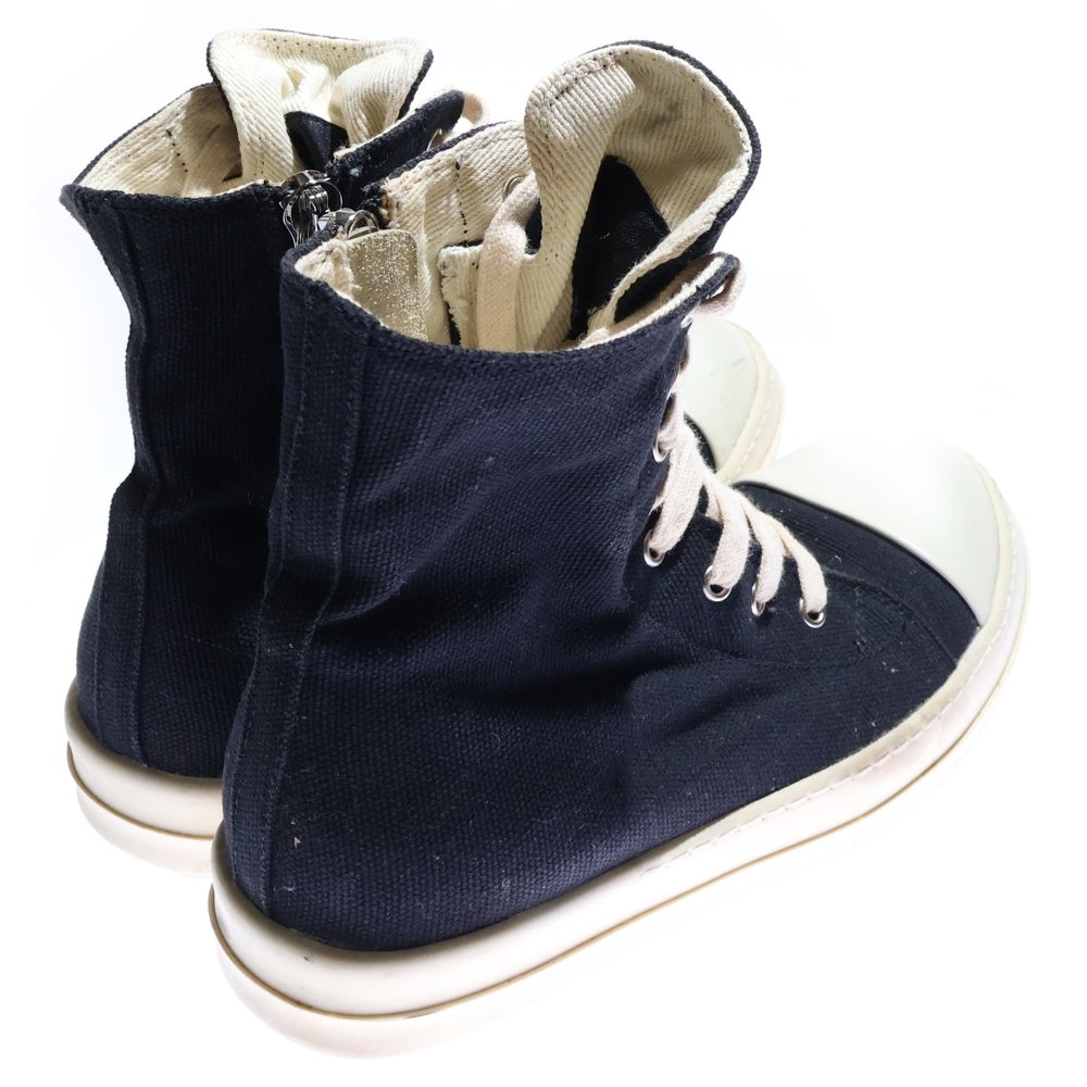 Rick Owens DRKSHDW(リックオウエンス ダークシャドウ) RAMONES ラモーンズ キャンバス ハイカットスニーカー ブラック