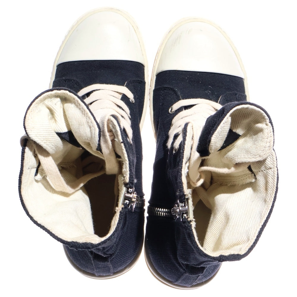 Rick Owens DRKSHDW(リックオウエンス ダークシャドウ) RAMONES ラモーンズ キャンバス ハイカットスニーカー ブラック