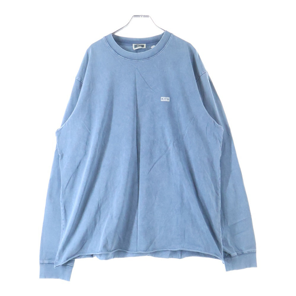 KITH(キス) 20SS LAX Pigment Dyed L/S T-Shirt ロゴプリント フェード加工 長袖Tシャツ ロンT グレー KH3672