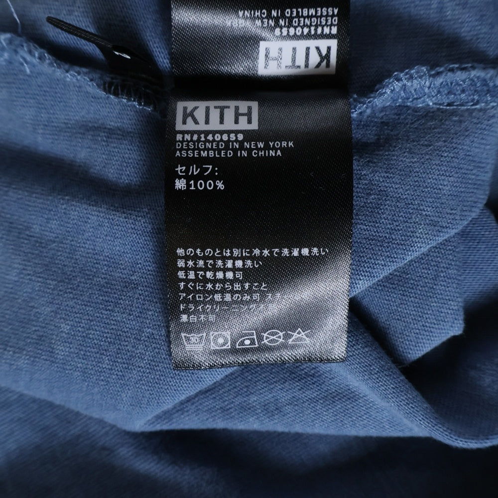 KITH(キス) 20SS LAX Pigment Dyed L/S T-Shirt ロゴプリント フェード加工 長袖Tシャツ ロンT グレー KH3672