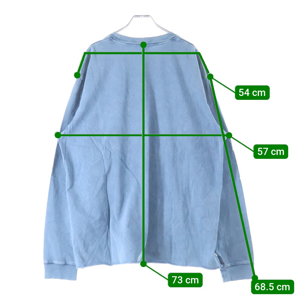 KITH(キス) 20SS LAX Pigment Dyed L/S T-Shirt ロゴプリント フェード加工 長袖Tシャツ ロンT グレー KH3672