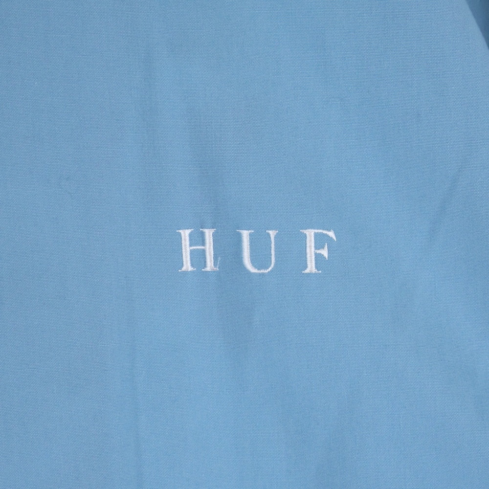 HUF(ハフ) 20SS CENTRAL PARK SSL SHIRT ロゴ刺繍 半袖シャツ ブルー