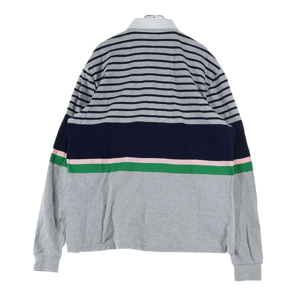 NOAH(ノア) Rugby Polo Shirt ボーダーラガーシャツ 長袖ポロシャツ グレー