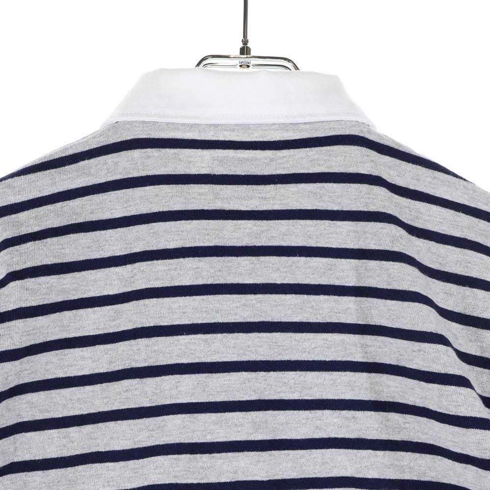 NOAH(ノア) Rugby Polo Shirt ボーダーラガーシャツ 長袖ポロシャツ グレー
