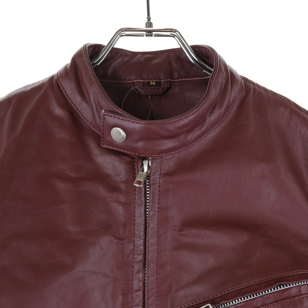 NO BRAND(ノーブランド) RHENIUM レニウム レザージップアップジャケット レッド