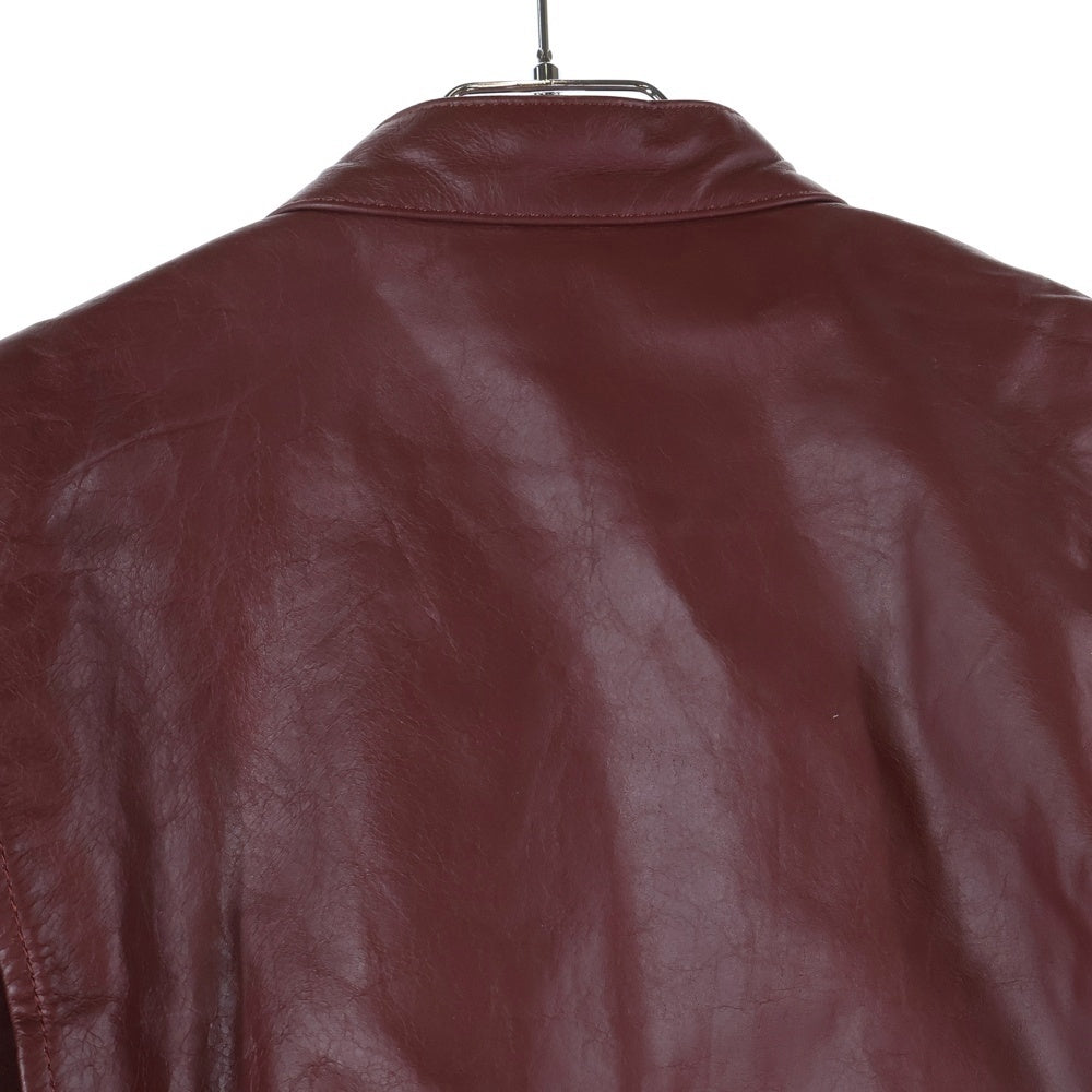 NO BRAND(ノーブランド) RHENIUM レニウム レザージップアップジャケット レッド