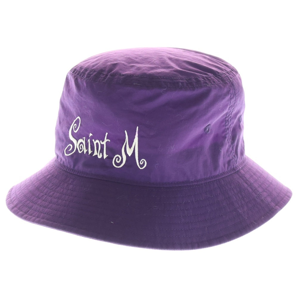 SAINT MICHAEL(セントマイケル) 23SS BUCKET HAT ロゴ刺繍 ナイロンバケットハット 帽子 パープル SM-S23-0000-075