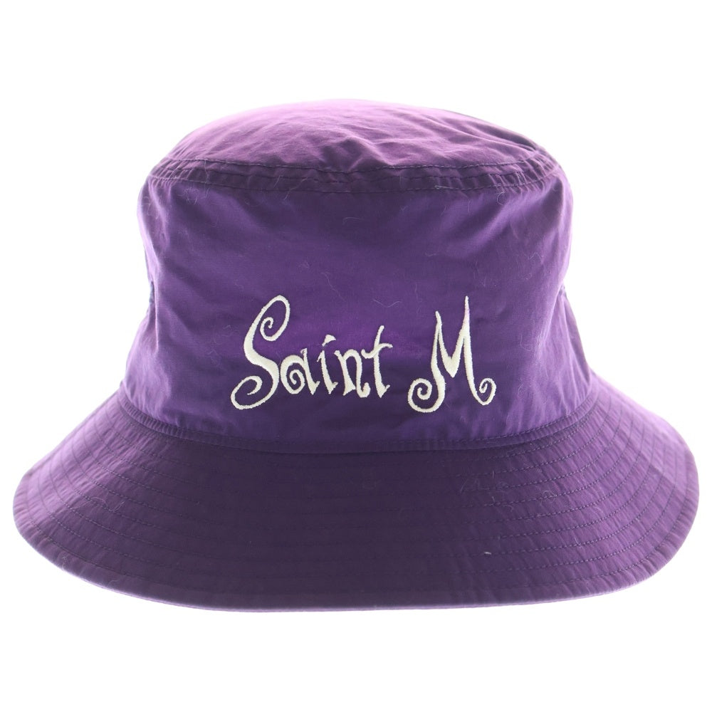 SAINT MICHAEL(セントマイケル) 23SS BUCKET HAT ロゴ刺繍 ナイロンバケットハット 帽子 パープル SM-S23-0000-075