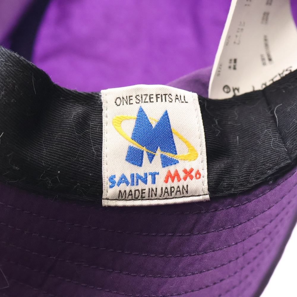 SAINT MICHAEL(セントマイケル) 23SS BUCKET HAT ロゴ刺繍 ナイロンバケットハット 帽子 パープル SM-S23-0000-075