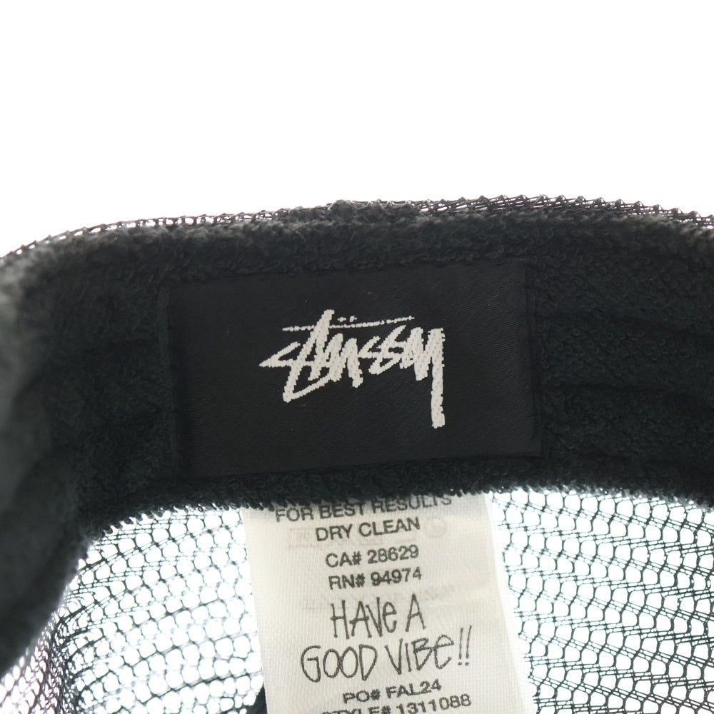 STUSSY(ステューシー) Logo Cap ロゴ刺繍 トラッカーキャップ 帽子 ブラック