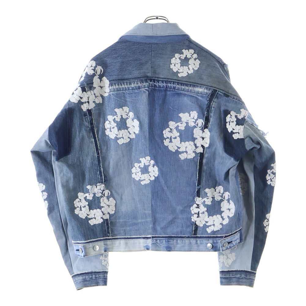 READY MADE(レディメイド) ×Denim Tears CTN WREATH TRK JKT ×デニムティアーズ デニムジャケット インディゴ RE-DT-BL-00-00-14