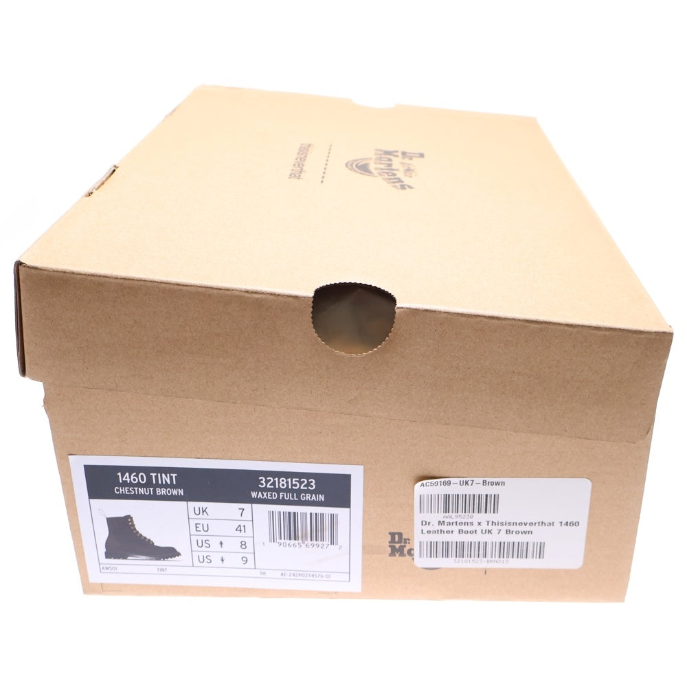 Dr.Martens(ドクターマーチン) ×thisisneverthat Waxed Full Grain 1460 8 Hole Boots ディスイズネバーザット ワックスコーティング レザーハイカットブーツ ブラウン 32181523