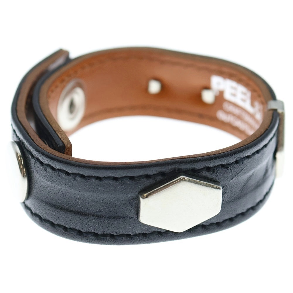PEEL&LIFT(ピールアンドリフト) LEATHER BRACELET スタッズレザーブレスレット ブラック
