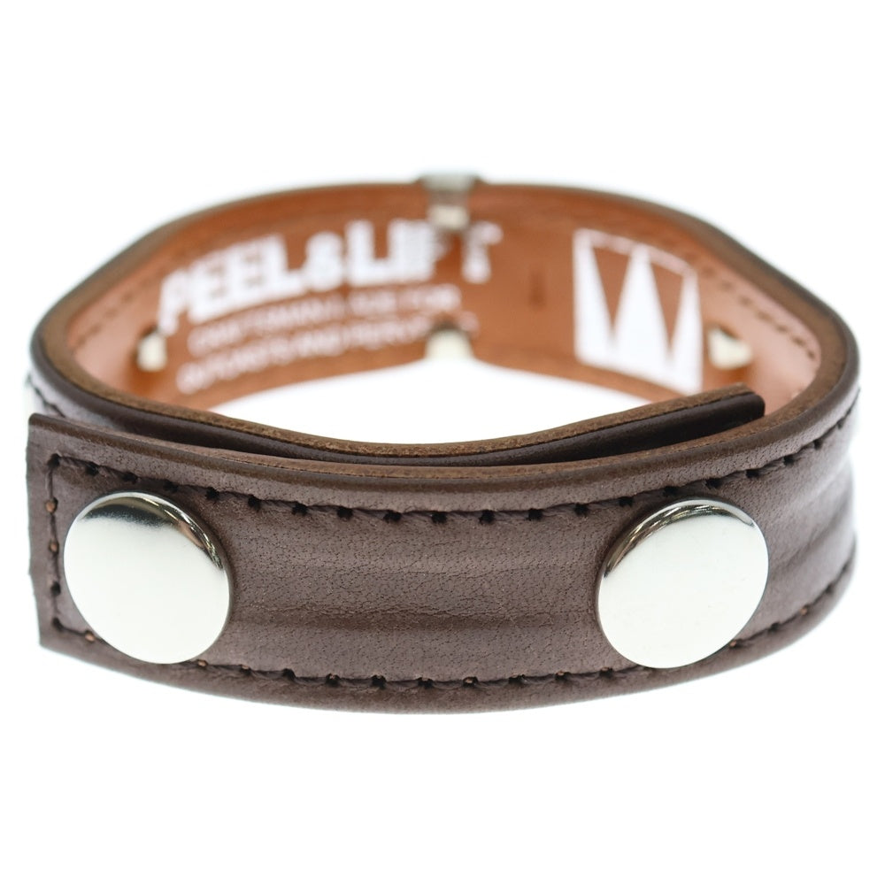 PEEL&LIFT(ピールアンドリフト) LEATHER BRACELET スタッズレザーブレスレット ブラウン