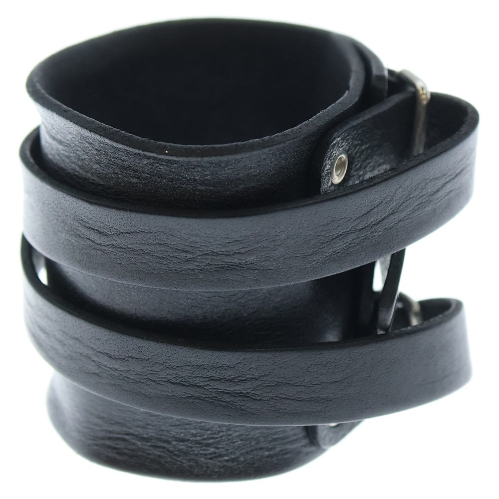 PEEL&LIFT(ピールアンドリフト) LEATHER WRIST STRAP BRACELET レザーブレスレット ブラック