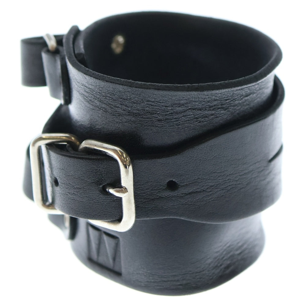 PEEL&LIFT(ピールアンドリフト) LEATHER WRIST STRAP BRACELET レザーブレスレット ブラック