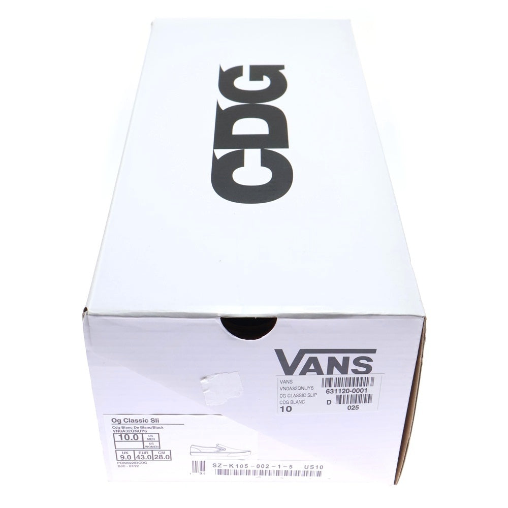 VANS(ヴァンズ) ×Comme des Garcons Og Classic Sli コムデギャルソン スリッポン ローカットスニーカー ホワイト US10/28cm VN0A32QNUY6