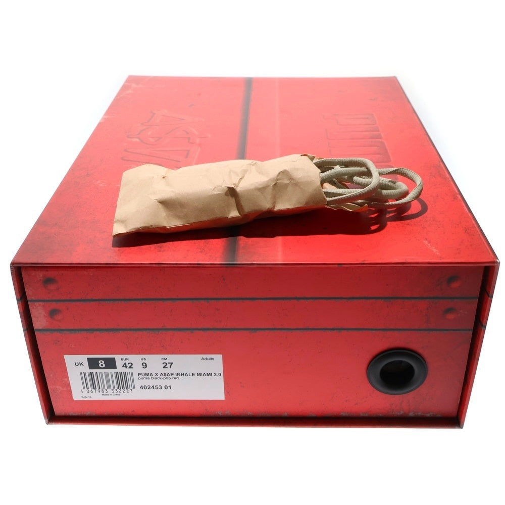 PUMA(プーマ) ×A$AP Rocky Inhale DISTR エイサップロッキー インヘイル ダメージ加工ローカットスニーカー レッド US9/27cm 402453 01