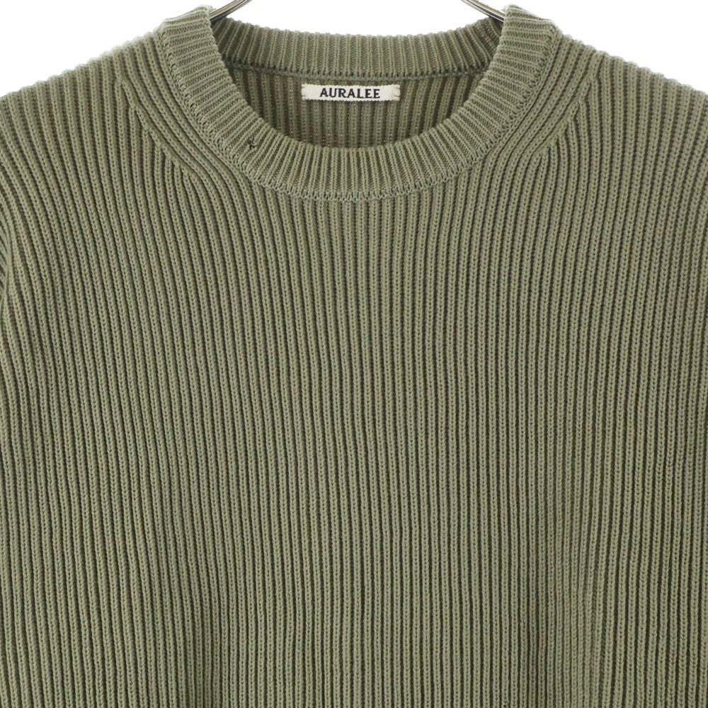 AURALEE(オーラリー) SUPER FINE WOOL RIB KNIT クルーネックウールニットセーター ベージュ A8AP02RK