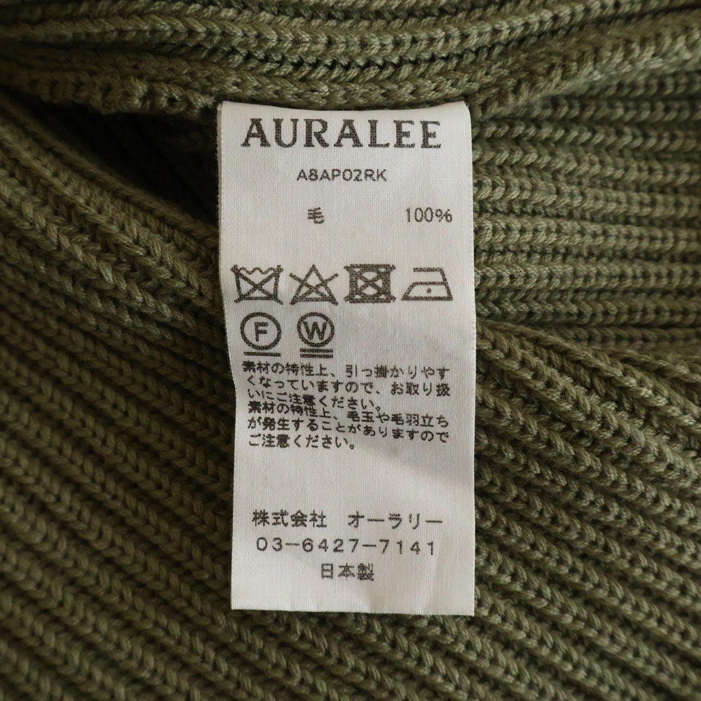 AURALEE(オーラリー) SUPER FINE WOOL RIB KNIT クルーネックウールニットセーター ベージュ A8AP02RK