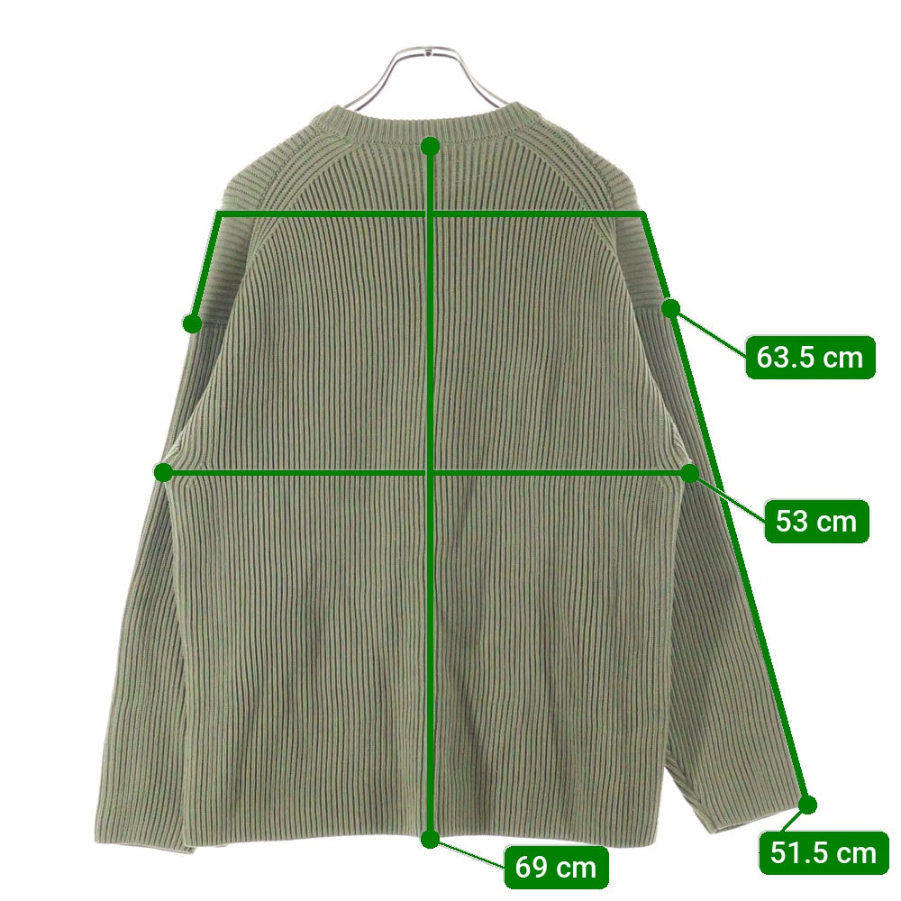 AURALEE(オーラリー) SUPER FINE WOOL RIB KNIT クルーネックウールニットセーター ベージュ A8AP02RK