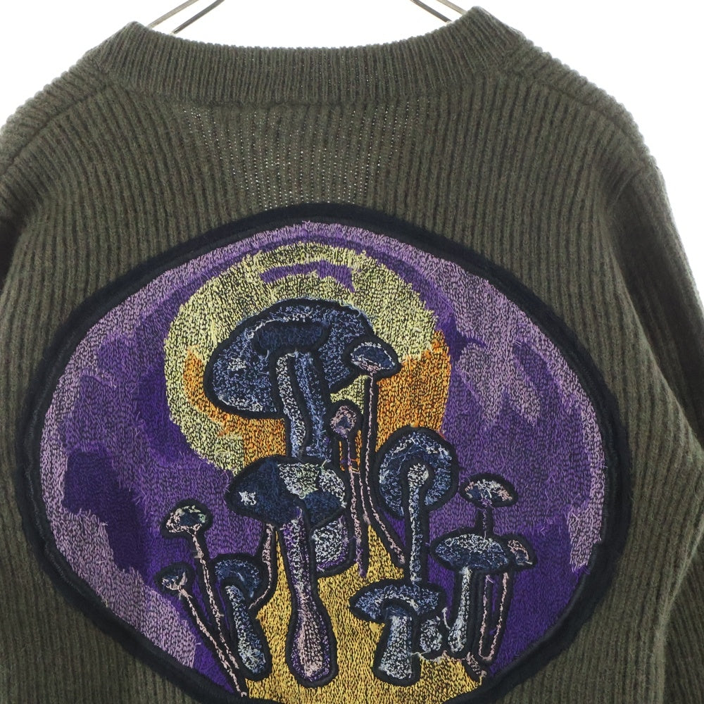 STUSSY(ステューシー) ×Dries Van Noten DVN Badge Sweater ドリスヴァンノッテン Vネックニットセーター ブラウン 317008