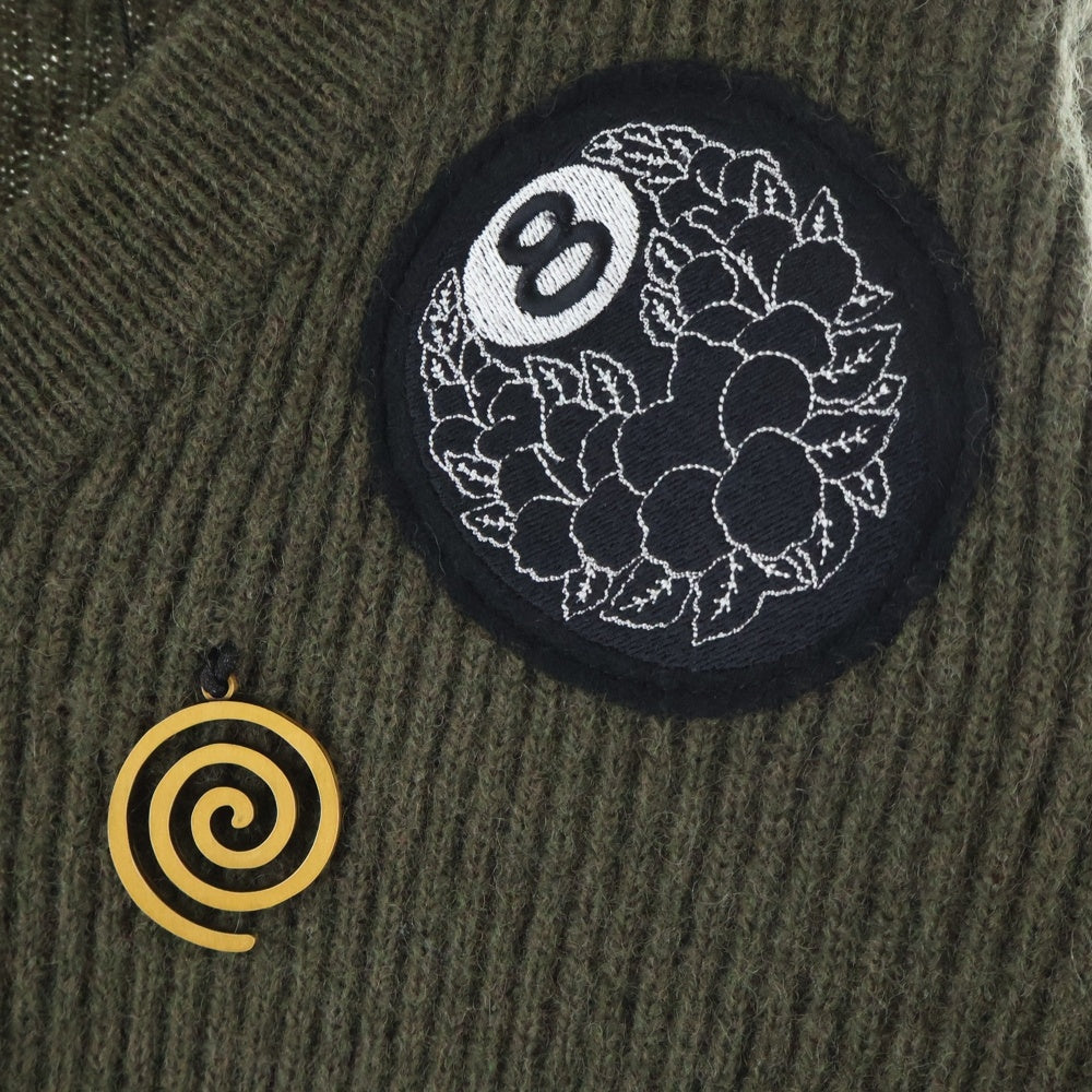 STUSSY(ステューシー) ×Dries Van Noten DVN Badge Sweater ドリスヴァンノッテン Vネックニットセーター ブラウン 317008